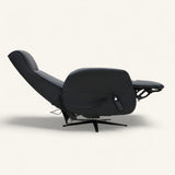 The Astral Essential - 360 Swivel Dual Motor Riser Recliner - Black Top-Grain Leather