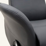 The Astral Essential - 360 Swivel Dual Motor Riser Recliner - Black Top-Grain Leather