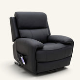 The Cloud Lux - 3 Motor Leather Rise & Recline Chair with Heat and Massage (Black)