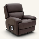 The Cloud Lux - 3 Motor Leather Rise & Recline Chair with Heat and Massage (Brown)