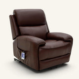 The Cloud Lux - 3 Motor Leather Rise & Recline Chair with Heat and Massage (Burgundy)