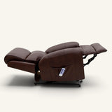 The Cloud Lux - 3 Motor Leather Rise & Recline Chair with Heat and Massage (Burgundy)