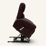 The Cloud Lux - 3 Motor Leather Rise & Recline Chair with Heat and Massage (Burgundy)