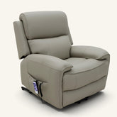 The Cloud Lux - 3 Motor Leather Rise & Recline Chair with Heat and Massage (Grey)