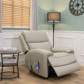 The Cloud Lux - 3 Motor Leather Rise & Recline Chair with Heat and Massage (Grey)