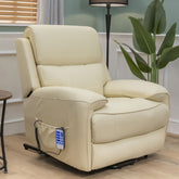 The Cloud Lux - 3 Motor Leather Rise & Recline Chair with Heat and Massage (Cream)