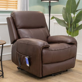 The Cloud Lux - 3 Motor Leather Rise & Recline Chair with Heat and Massage (Burgundy)