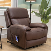 The Cloud Lux - 3 Motor Leather Rise & Recline Chair with Heat and Massage (Burgundy)