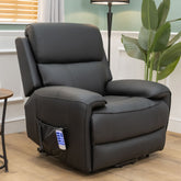 The Cloud Lux - 3 Motor Leather Rise & Recline Chair with Heat and Massage (Black)
