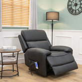 The Cloud Lux - 3 Motor Leather Rise & Recline Chair with Heat and Massage (Black)