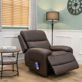 The Cloud Lux - 3 Motor Leather Rise & Recline Chair with Heat and Massage (Brown)