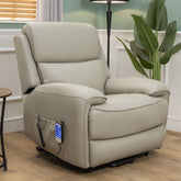 The Cloud Lux - 3 Motor Leather Rise & Recline Chair with Heat and Massage (Grey)