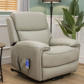 The Cloud Lux - 3 Motor Leather Rise & Recline Chair with Heat and Massage (Grey)
