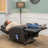 The Cloud Lux - 3 Motor Leather Rise & Recline Chair with Heat and Massage (Black)