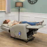 The Cloud Lux - 3 Motor Leather Rise & Recline Chair with Heat and Massage (Grey)