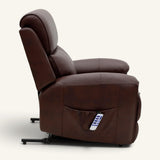 The Cloud Lux - 3 Motor Leather Rise & Recline Chair with Heat and Massage (Burgundy)