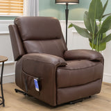 The Cloud Lux - 3 Motor Leather Rise & Recline Chair with Heat and Massage (Burgundy)