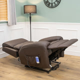 The Cloud Lux - 3 Motor Leather Rise & Recline Chair with Heat and Massage (Brown)