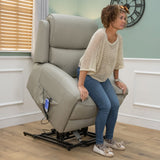 The Cloud Lux - 3 Motor Leather Rise & Recline Chair with Heat and Massage (Grey)