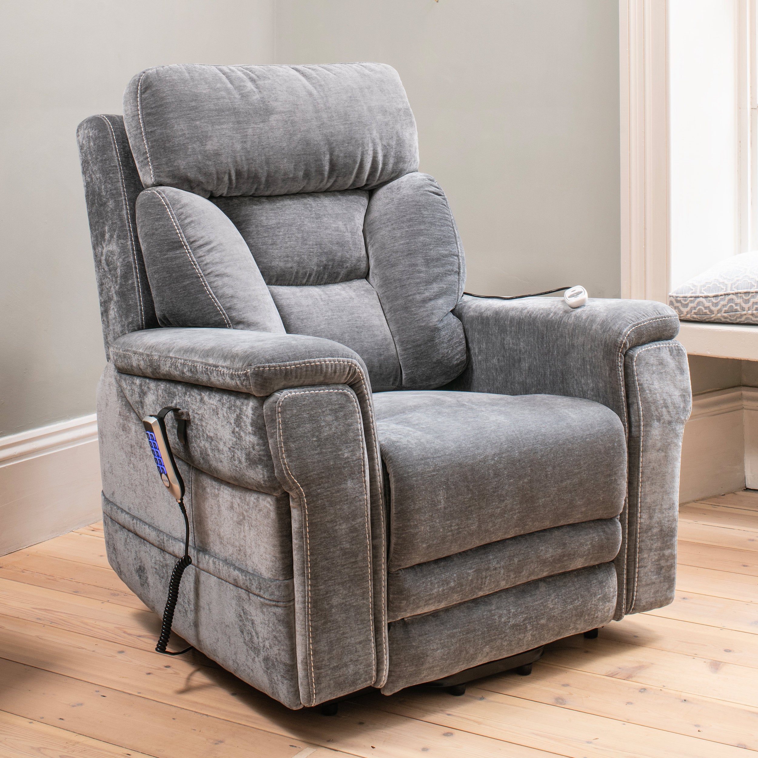 The Ultra Comfort - 5 Motor Riser Recliner & Sleeping Chair - Grey ...