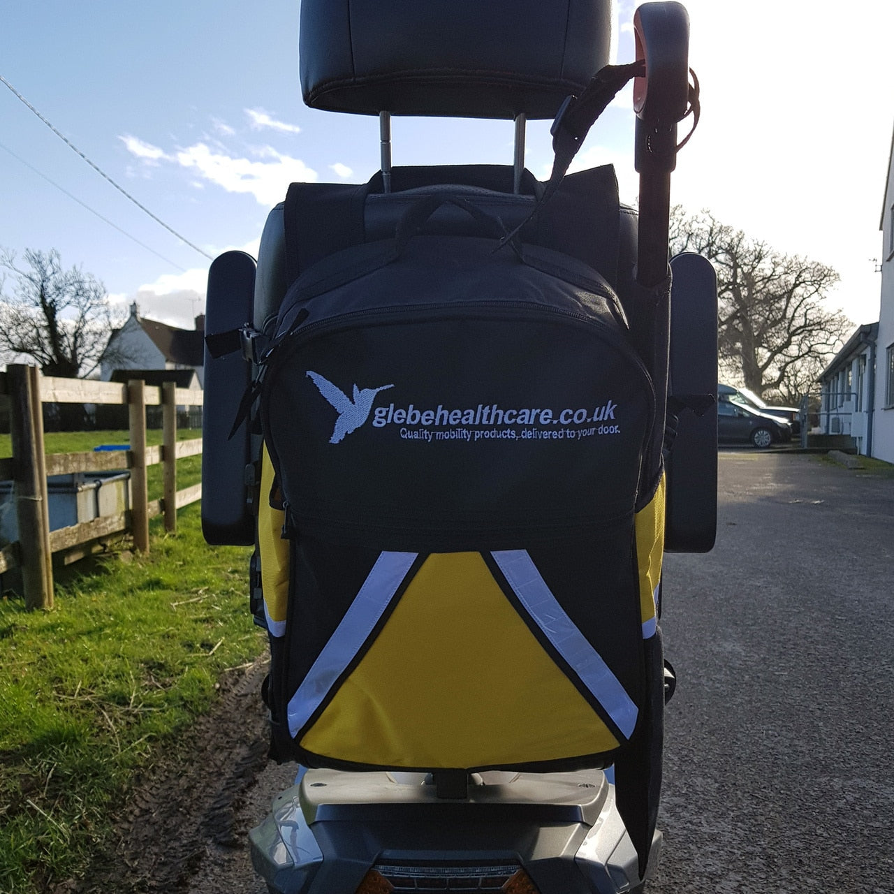 Glebe Large High Vis Scooter Bag With Cane Holder – Glebe Mobility